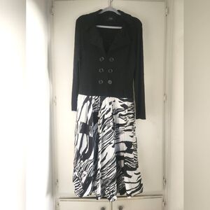 C&M Collection | Long Sleeve Faux Blazer Midi Dress